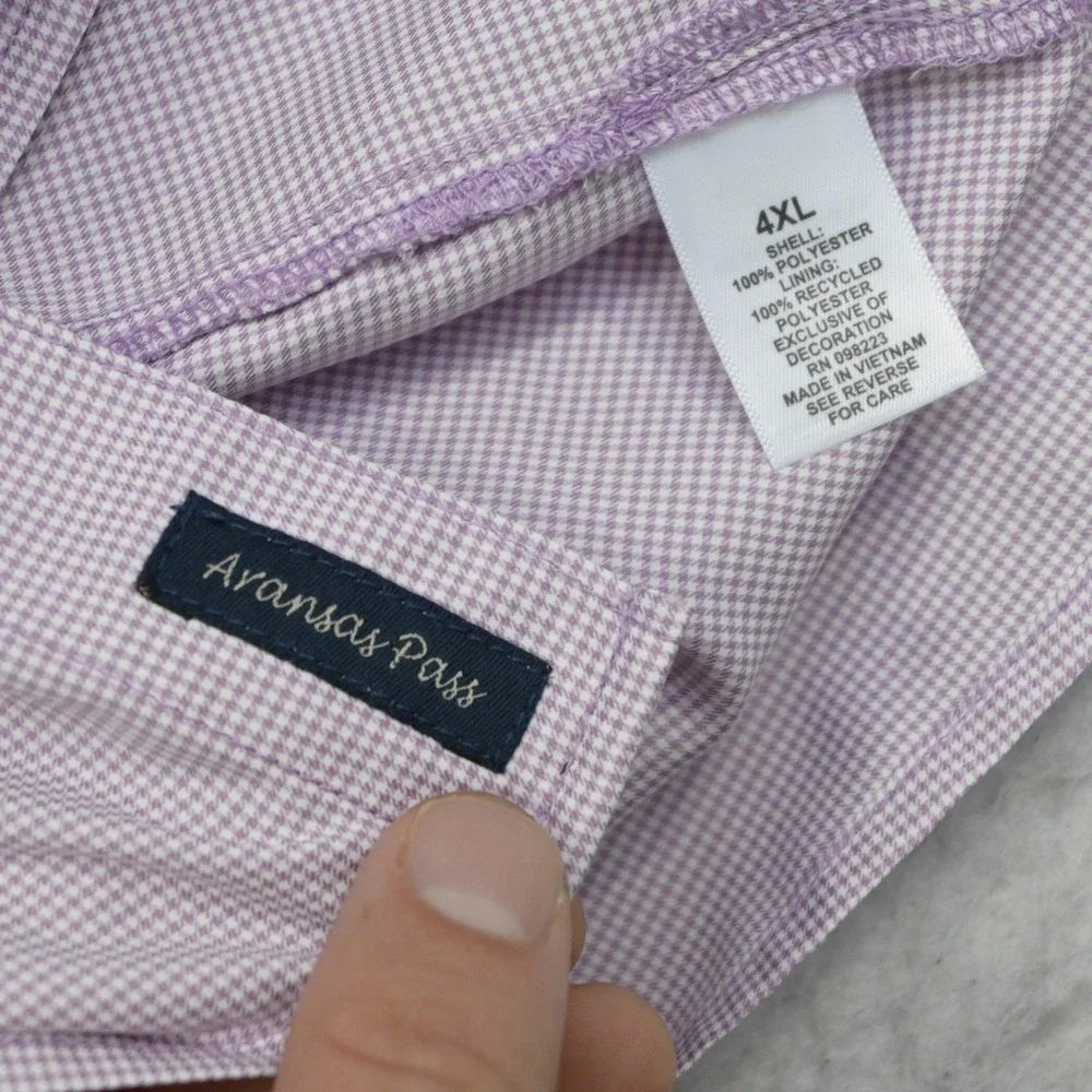 Magellan Outdoors Vented Fishing Shirt Mens 4XL Relaxed Fit Purple Micro Check
